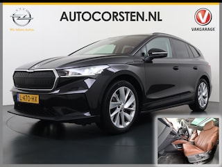 Skoda Enyaq iV 60 Panoramadak Trekhaak Leder Adap.Cruise Stoel+Stuur+Achterbankverwarming Camera 3-Zone Ecc SOH 90% Keyless Navi Pdc Elek.Achterklep Apple Carplay Android Auto P-Assist Privacy Glas Led Lmv 20" 1.000KG Trekgewicht 1e Eigenaar Origineel Nederlandse Auto Zeer compleet