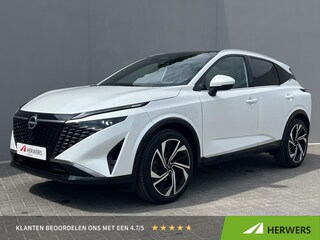 Nissan Qashqai 1.3 MHEV Xtronic Tekna Plus / 10 Jaar Nissan More / Panoramadak / HUD / BOSE / ACC / Luxe Lederen Bekleding / Stoel Massage / Stoel & Stuurwiel Verwarming / Elektr. Stoelen / Elektr. Achterklep / Memory Stoelen /