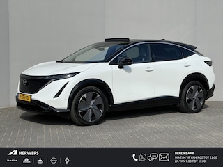 Nissan Ariya Evolve 91 kWh / Stoelverwarming voor en achter / Schuif-kantel dak / Stoelventilatie / Stuurverwarming / 100% dealer onderhouden /  Elektrisch verstelbare stoelen met geheugen / Elektrische achterklep / Adaptieve cruise control