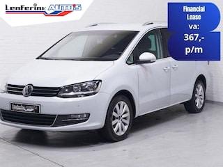 Volkswagen Sharan 2.0 TDI 150 pk DSG Aut. GRIJS KENTEKEN Trekhaak Navi, Adapt.Cruise, 2x Elek. Schuifdeur, Leder Zwart