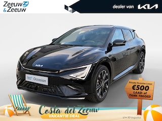 Kia EV6 GT-Line Business Edition 84 kWh | Rijdende Demo ! | Draadloos Apple Carplay / Android Auto | Navigatiesysteem | Elektrisch Verstelbare voorstoelen | Licht + Regensensor | Stoelverwarming+ Stoelkoeling  | Stuurverwarming | Elektrisch Bedienbare Achterklep | 19"Lichtmetalen Velgen | Lederen Bekleding.