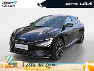 Kia EV6 GT-Line Business Edition 84 kWh | Rijdende Demo ! | Draadloos Apple Carplay / Android Auto | Navigatiesysteem | Elektrisch Verstelbare voorstoelen | Licht + Regensensor | Stoelverwarming+ Stoelkoeling  | Stuurverwarming | Elektrisch Bedienbare Achterklep | 19"Lichtmetalen Velgen | Lederen Bekleding.