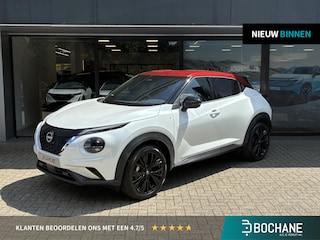 Nissan Juke 1.6 Hybrid Redline Edition NIEUW UIT VOORRAAD LEVERBAAR | Parkeersensoren voor- en achter | Lederen bekleding | Stoelverwarming | Adaptieve Cruise Control | Stuur- en voorruitverwarming | Navigatiesysteem | Redline Edition | 10 jaar fabrieksgarantie