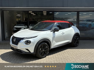 Nissan Juke 1.6 Hybrid Redline Edition NIEUW UIT VOORRAAD LEVERBAAR | Parkeersensoren voor- en achter | Lederen bekleding | Stoelverwarming | Adaptieve Cruise Control | Stuur- en voorruitverwarming | Navigatiesysteem | Redline Edition | 10 jaar fabrieksgarantie