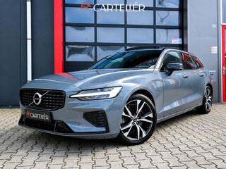 Volvo V60 2.0 T6 AWD Long Range 398PK R Design Thunder Grey | Pano | Trekhaak | Leder | Memory | Matrix Led | Stoel & Stuurwielverwarming | Camera | PDC | Digital Dash | Dodehoek Detectie | Adaptive Cruise | Keyless | Lane Assist | Carplay