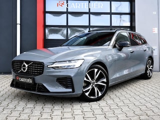 Volvo V60 2.0 T6 AWD Long Range 398PK R Design Thunder Grey | Pano | Trekhaak | Leder | Memory | Matrix Led | Stoel & Stuurwielverwarming | Camera | PDC | Digital Dash | Dodehoek Detectie | Adaptive Cruise | Keyless | Lane Assist | Carplay
