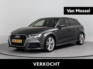 Audi A3 Sportback 35 TFSI CoD Sport S Line Edition Trekhaak | Stoelverwarming | Parkeersensoren Voor en Achter |  Airco | Bluetooth | Elektrisch Verstel- en Verwarmbare Buitenspiegels | Cruise Control | Lederen Stuurwiel | Lederen /Stof Bekleding | lichtmetalen velgen | Navigatie | S-Line Exterieur | Sportstoelen | Sportstuur | Stuurwiel Multifunctioneel