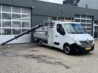 Renault Master T35 2.3 dCi L2 Hiab Laadkraan T-CLX 013 Trekhaak 2500 kg Airco Cruise controle 2-Persoons Open laadbak Pick-up Euro 6 Verkeersbord Actiebord Pijlenbord Bakwagen P-up