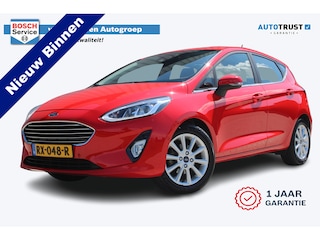 Ford Fiesta 1.0 EcoBoost Titanium | Incl. 12 maanden garantie | Cruise control | Climate control | Parkeersensoren v+a | Achteruitrijcamera | Stuur / Stoelverwarming | 100% onderhouden | Regensensor | Ford Sync | mistlampen voor | Voorruitverwarming |