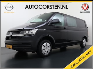 Volkswagen Transporter 2.0TDI Dubbele Cabine 6-Persoons L2H1 28 Navi* Apple Carplay Android Auto Airco Bluetooth Cruise Control Pdc Euro 6 Betonplex Vloer Wandbetimmering Achterdeuren 1e Eigenaar
