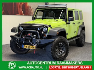 Jeep Wrangler UNLIMITED 3.6 SAHARA LPG LEDER STOELVERWARMING TARGA DAK CRUISE CONTROL CLIMATE CONTROL MEDIA VOORBEREIDING ACHTERUITRIJCAMERA LIER LED BAR TREKHAAK ENZ