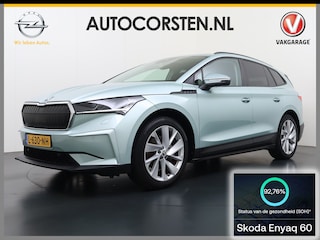 Skoda Enyaq iV 60 First Edition SOH 92% 3-Zone Ecc Adap.Cruise Stoel+Stuurverwarming Elek.Stoel+Memory Camera Apple Camera Android Auto Navi Pdc Keyless advanced Led Matrix Blind Spot Warning Lmv Privacy Glas Lane Assist DAB P-Assist GSM Draadloos laden Dealeronderhouden Origineel Nederlandse Auto