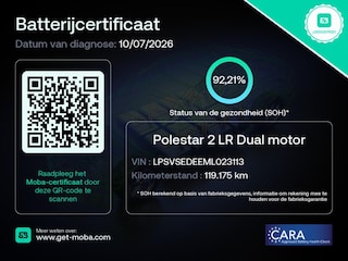 Polestar 2 Long Range Dual Motor 408PK 78kWh 92.2% SoH [ PILOT PLUS+19 INCH+CARPLAY+CAMERA+STOELVERWARMING ]
