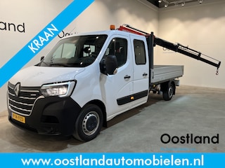 Renault Master 2.3 dCi 145 PK L3 DC Dubbel Cabine Open Laadbak / Fassi Kraan / Euro 6 / Airco / Trekhaak / Cruise Control / 7-Zits / 20.200 KM !!