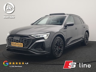 Audi Q8 e-tron 55 Quattro S Line 114 kWh 408pk Dealer O.H. | Trekhaak Afn. | Panodak | Luchtvering | Head Up | Adaptive Cruise | Bang & Olufsen | 360 Camera | Matrix LED | Alcantara Sportstoelen Verwarmd | Sfeerverlichting | Keyless | Blis | 21"L.M |