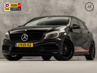 Mercedes-Benz A-klasse 200 AMG Sport 156Pk (BLACK PACK, NAVIGATIE, LEDER, STOELVERWARMING, KUIPSTOELEN, GETINT GLAS, CRUISE, NIEUWE APK, NIEUWSTAAT)