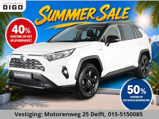Toyota RAV4 2.5 HYBRID 4WD DYNAMIC PACK GARANTIE TOT 05-2031! SLECHTS 39.000 KM! 1650 KG TREKGEWICHT. STUUR & STOELVERWARMING . NAVIGATIE .PDC V & A .