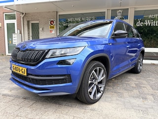 Skoda Kodiaq 2.0 TSI 4x4 190 PK Sportline Business VEEL EXTRA/S Panorama dak/Elktr. airco/Lederen alcantara bekl./Navi fullmap/Achteruitrijcamera/Hoogte verstelbare stoelen met memory/Elektr. uitklapb. trekhaak/Apple carplay/Keyless Entrty+Start /Cruise c