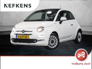 Fiat 500 1.0 Hybrid Dolcevita | LEER/Stof 2 Tone | Glazen dak | Parkeersensoren | Navigatie | Airco | Cruise Control | AppleCarPlay/AndroidAuto | Isofix | Lichtmetalen Velgen 15" |