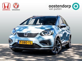 Honda Jazz 1.5 Full Hybrid Crosstar Automaat | Bi-Tone Surf Blue | Volledig onderhouden | Navigatie | PDC v/a | Camera | Carplay / Android Auto | Stoelverwarming