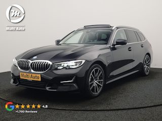 BMW 3-serie Touring 330e Luxury Line PHEV 293pk Dealer O.H. | Trekhaak Af Fabriek | Panodak | 360 Camera | Lederen Sportstoelen Memory & Verwarmd | Keyless | Blis | Sfeerverlichting | Apple Carplay | Navigatie | DAB | Plug In Hybrid |