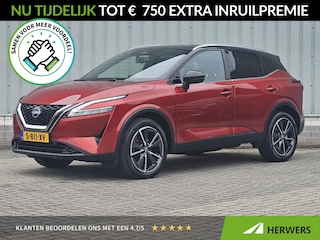Nissan Qashqai 1.3 MHEV Tekna / Trekhaak 1800KG / Adaptief Cruise Control / Panoramadak / Elektrisch Verstelbare Bestuurdersstoel / Head- Up Display / 360 Graden Camera / Elektrische Achterklep / Apple Carplay & Android Auto / Draadloze Telefoon Lader / Navigatie / Climate Control / Dode Hoek Detectie /