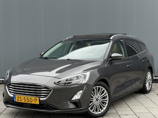 Ford Focus Wagon BWJ 2019 | 1.0T 126PK Titanium Bus AUTOMAAT | TREKHAAK | PANO DAK | LEER | LED | NAVI | CLIMA | STOEL&STUUR VERW | PDC | DONKER GLASS |