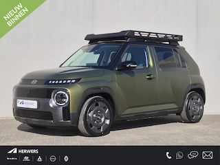 Hyundai Inster Cross Plus 49 kWh / Fabrieksgarantie tot 07-2030 / Nieuwprijs € 34179,= / Fietsdragermontage beugel(geschikt voor 2 elektrische fietsen)/ CCS snellader / Warmtepomp / WLTP bereik 293 km bereik stad 434 km / Stuur- & Stoelverwarming / Rondomzicht camera / Draadloze telefoon lader / Adaptief cruise control /