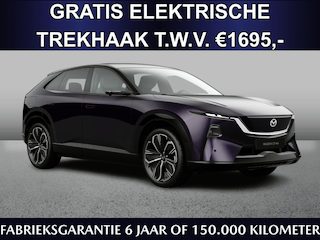 Mazda CX-6e Takumi Plus 78 kWh | Gratis elektr. trekhaak t.w.v. €1695,- | Two-tone Amethyst & White Interior | Tot 468km range | Tot 200kW snelladen |