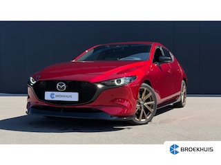 Mazda 3 2.0 186pk e-SkyActiv-X M Hybrid Takumi | 360 Camera | Aero Pakket | Adaptive Cruise + Stuurhulp | Carplay | Dashcam | Keyless | Head-up | Lederen Bekleding | 18"