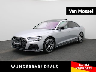 Audi A8 60 TFSI e quattro Lang | Adaptive cruise control | Nachtzichtassistent | Luchtvering | Glazen panoramadak | Dynamische vierwielbesturing | Bang & Olufsen Premium 3D | Head-up display | Dodehoekdetectie | Stoelventilatie/massage v + a | Stoelverwarming voor & achter | Elektr. voorstoelen geheugen | Privacy glas | Alarm Klasse III