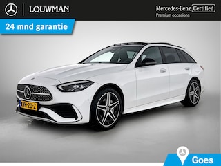 Mercedes-Benz C-klasse Estate 300 e AMG Plug-In Hybride AMG Line | Night Pakket | Panorama Schuif-Kanteldak | Trekhaak | Distronic | Stuur en Stoelverwarming. Inclusief 24 maanden Mercedes-Benz Certified garantie voor Europa.