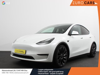 Tesla Model Y Performance Long Range AWD 75 kWh Climate control Adaptieve cruise control Achteruitrijcamera Panoramadak Keyless Stuurverwarming Stoelverwarming LED Navigatie Parkeersensoren Trekhaak