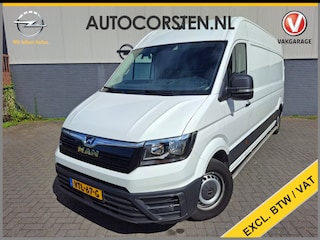 MAN TGE 35 2.0D L4H3 Extra Lang+Hoog Camera Comfort Stoel Airco Apple Carplay Android Auto Cruise Control Sidebars Navi* Pdc Betonplex Vloer Wandbetimmering Schuifdeur Origineel Nederlandse Auto