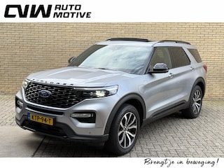 Ford Explorer 3.0 V6 EcoBoost PHEV ST-Line | 7-persoons | Trekhaak afneembaar | Dealeronderhouden | Panoramadak | Lederen bekleding | 360 camera | Adaptieve cruise | Lane assist | Stoelverwarming&koeling | Stuurverwarming | Navigatie | Apple CarPlay | Bang&Olufsen | Elektische achterklep | Full-LED | DAB | Keyless | Volledig onderhouden