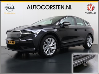 Skoda Enyaq iV 80 204PK SOH 91% Verlichte Grille Trekhaak Stoel+Stuurverwarming 3-Zone Ecc Camera Apple Carplay Android Auto Navi Sport Pakket Led Matrix Rijstrooksensor Isofix Keyless 1.000KG Trekgewicht Origineel Nederlandse Auto