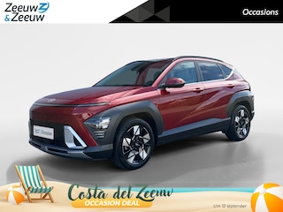 Hyundai Kona 1.6 GDI HEV Premium Sky | Lederen Bekleding| Stoelverwarming v+a| Schuif-kanteldak| Elekrtrisch verstelbare stoelen met geheugen| Dode hoeksensor|
