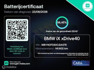 BMW iX xDrive40 High Executive 77 kWh | 98% SOH | Sport Package | Pano Sky lounge | Harman Kardon | Laser | HUD | Stoelverwarming voor en achter | Trekhaak | 22 Inch | ACC