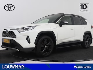 Toyota RAV4 2.5 Hybrid AWD Bi-Tone Innovation Pack I Panoramisch schuif-kanteldak I 360 graden camera I Digitale binnenspiegel I Trekhaak - 1650 KG trekgewicht | JBL | Dodehoek detectie | Navigatie | Apple CarPlay/Android Auto |