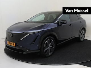 Nissan Ariya Evolve 91 kWh | Apple Carplay/Android | cruise control adaptief | elektrisch glazen panorama-dak | lederen/microvezel bekleding | navigatiesysteem full map | voorstoelen verwarmd en geventileerd | warmtepomp | lichtmetalen velgen |