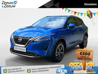 Nissan Qashqai 1.3 MHEV Tekna Apple Carplay/Android Auto , navigatiesysteem full map , elektrisch bedienbare achterklep met sensorsturing, panoramadak , cruise control adaptief , lichtmetalen velgen 19"
