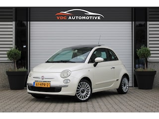 Fiat 500 1.2 Lounge Pano | Bruin Leder | Clima | Parelmoer Wit | Leuke Auto!