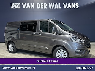 Ford Transit Custom 2.0 TDCI 170pk Automaat L2H1 Dubbele Cabine Limited Euro6 Airco | 5-Zits| Camera | Navigatie | Xenon | Apple Carplay Adaptieve Cruisecontrol, Trekhaak, LM  Velgen, Stoelverwarming, Verwarmde Voorruit, Leder Bekleding, Parkeersensoren