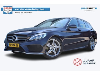 Mercedes-Benz C-klasse Estate 180 Business Solution AMG | Incl. 12 maanden garantie | Lederen sportstoelen | Cruise control | Climate control | Trekhaak | Zwarte hemel | LED Koplampen | 18" LM | Elektrische achterklep | Achteruitrijcamera | Dodehoek detectie |