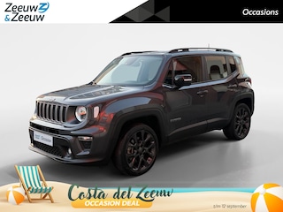 Jeep Renegade 1.5T e-Hybrid S 190PK AUTOMAAT | Black line| Lichtmetalen velgen| Parkeer sensoren V\A| Navigatie| Camera| Climate Control| 4WD drive| Leer| elec. stoel| Reservewiel|