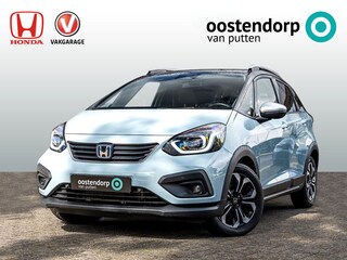 Honda Jazz 1.5 Full Hybrid Crosstar Automaat | Bi-Tone Surf Blue | Volledig onderhouden | Navigatie | PDC v/a | Camera | Carplay / Android Auto | Stoelverwarming