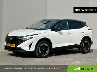 Nissan Qashqai 1.3 MHEV Xtronic N-Connecta / 1.800 kg trekgewicht / Cruise Control Adaptief / Apple Carplay & Android Auto / Rondomzicht Camera / Navigatie / Airco / Sfeerverlichting / 18'' Lichtmetalen Velgen / Dode Hoek Detectie /