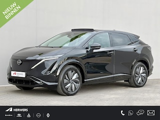 Nissan Ariya e-4ORCE Evolve 91 kWh 4WD / 306 PK / Leder / 1.500 kg Trekgewicht / Warmtepomp / 10 jaar Nissan More Garantie / Stoelverwarming voor en achter / Schuif-kantel dak / HUD / Stoelventilatie / Stuurverwarming / Rondomzicht camera / Elektrisch verstelbare stoelen met geheugen / Elektrische achterklep / Adaptieve cruise control / Apple Carplay/Android Auto /