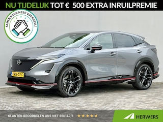 Nissan Ariya e-4ORCE Nismo 91 kWh / 435PK / 417KM WLTP / Alcantara Interieur / F1-Remlicht / Adaptieve Cruise Control / Verwarmde Voorstoelen / Elektr. Voorstoelen / 360 Camera / Elektr. Achterklep / Apple Carplay&Android Auto / Warmtepomp