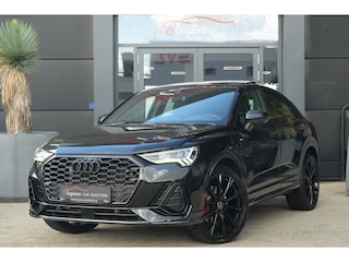 Audi Q3 45 TFSI e | S line | 245pk | PHEV | Black Edition | Pano | Camera | Stoelverwarming Een Audi Q3 Sportback zoals je hem graag ziet: sportief, stijlvol en volledig in het zwart uitgevoerd. De combinatie van de coupéachtige Sportback-lijn, de zwarte kleurstelling en het panoram